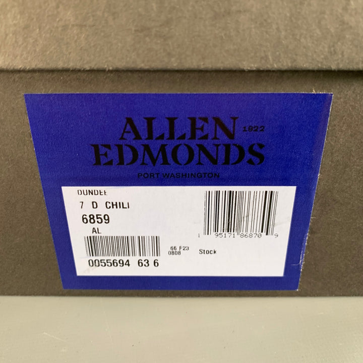 ALLEN EDMONDS Size 7 Dundee Brown Leather Chukka Ankle Boots