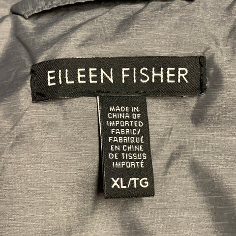 EILEEN FISHER Size XL Grey Nylon Blend Quilted Puffer Vest