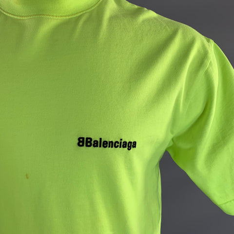 BALENCIAGA Size M Yellow Neon Crew Neck T Shirt
