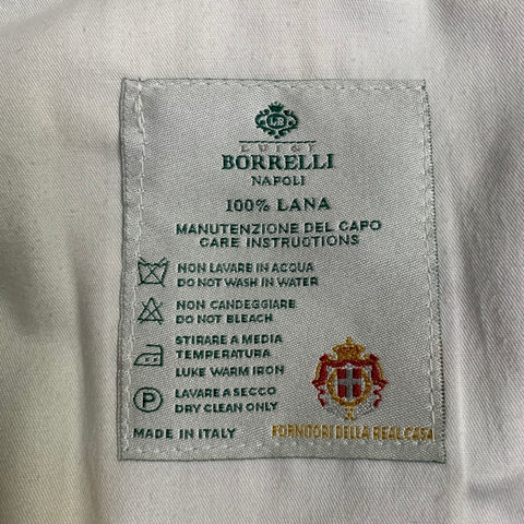 BORRELLI Size 42 Regular Charcoal Wool Notch Lapel Suit
