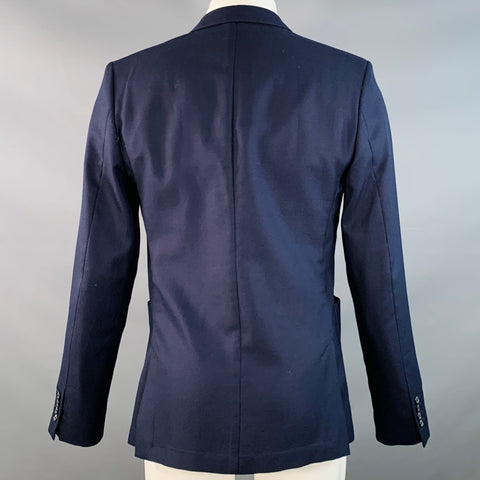 AMI by ALEXANDRE MATTIUSSI Size 40 Navy Woven Wool Notch Lapel Sport Coat