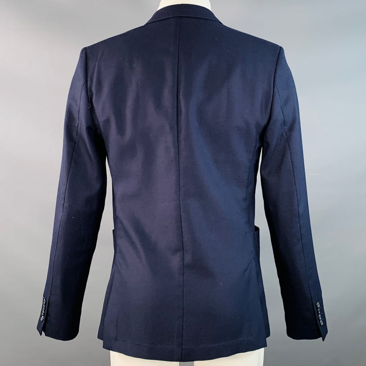 AMI by ALEXANDRE MATTIUSSI Size 40 Navy Woven Wool Notch Lapel Sport Coat