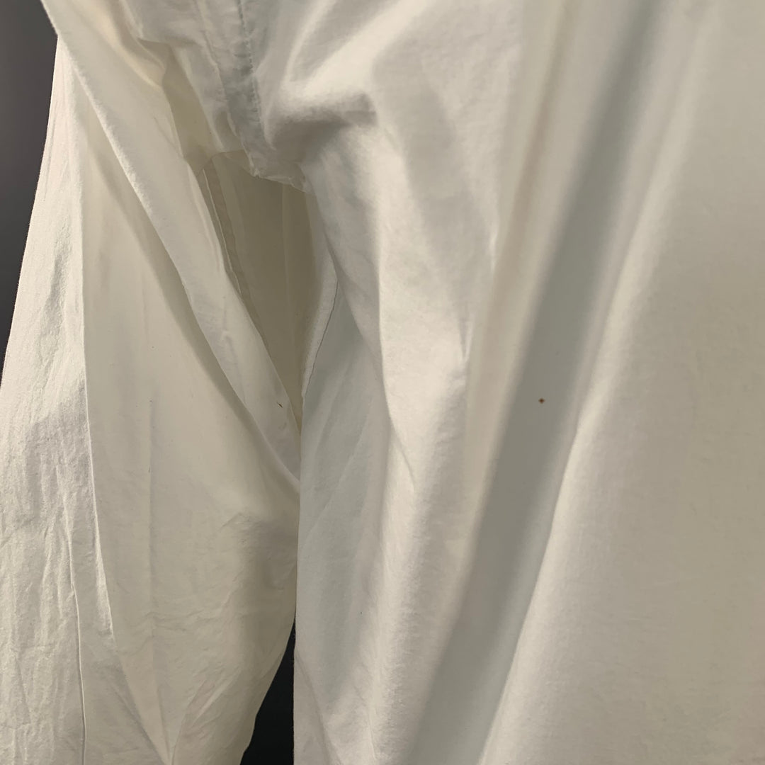 MERZ B. SCHWANEN Size XL White Cotton One Pocket Relaxed Fit Long Sleeve Shirt