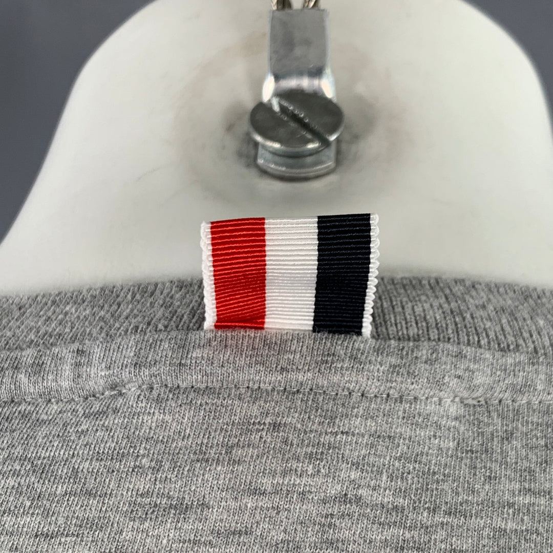THOM BROWNE Size S Grey Cotton Crew Neck Long Sleeve T-shirt
