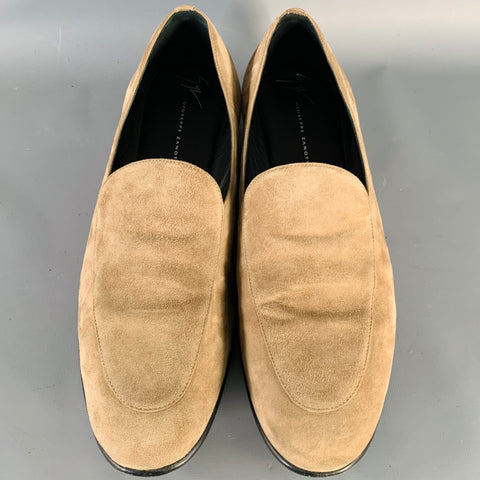 GIUSEPPE ZANOTTI Size 11 Camel Suede Slip On Loafers
