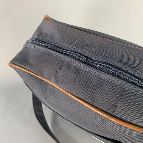 VINTAGE Japan Air Lines Navy Brown White Logo Nylon Shoulder Bag
