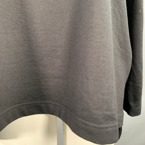 COGTHEBIGSMOKE One Size Black Cotton Oversized Crew Neck Sweatshirt Casual Top