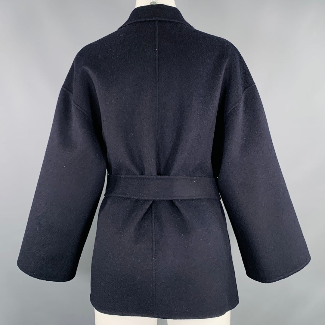 THEORY Size S New Divide Luxe Black Wool Cashmere Belted Jacket