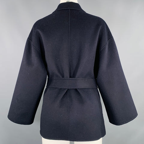 THEORY Size S New Divide Luxe Black Wool Cashmere Belted Jacket