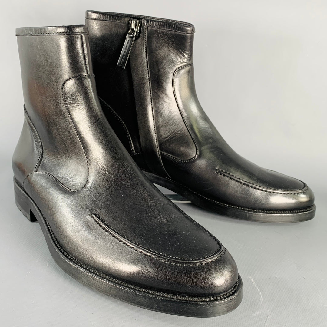 MR. HARE Size 11.5 Toussaint Black Leather Side Zipper Boots 