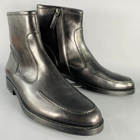 MR. HARE Size 11.5 Toussaint Black Leather Side Zipper Boots