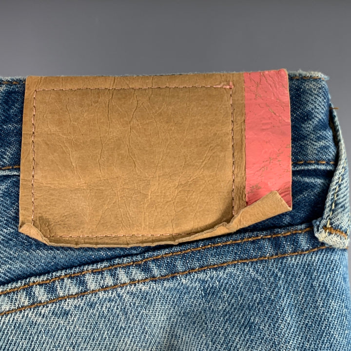 ACNE STUDIOS FW18 Size 30 1996 Trash Blue Cotton Straight Distressed Jeans