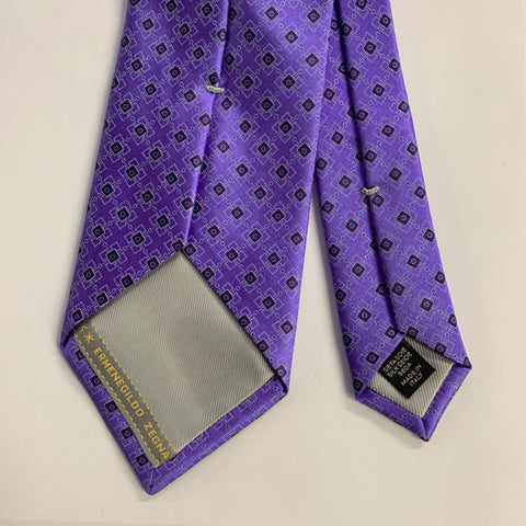 ERMENEGILDO ZEGNA One Size Purple Burgundy Silk Tie