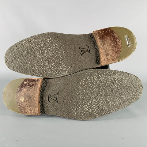 LOUIS VUITTON Size 10 Brown Textured Suede Lace-Up Boots