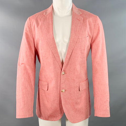 J. CREW Size 40 Ludlow Red Woven Cotton Linen Notch Lapel Jacket