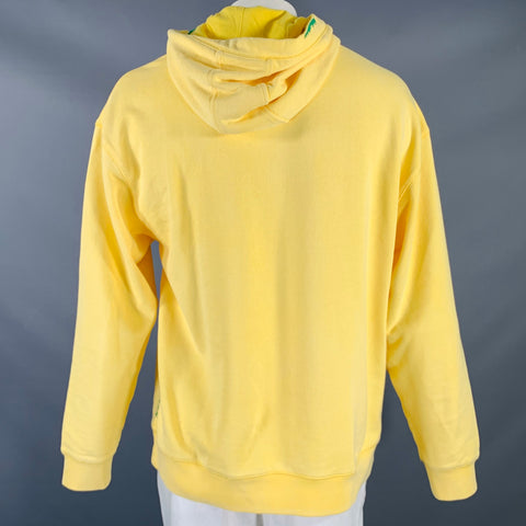 SCOTCH AND SODA Size XL Yellow Multi Color Palms Cotton Hoodie Sweatshirt