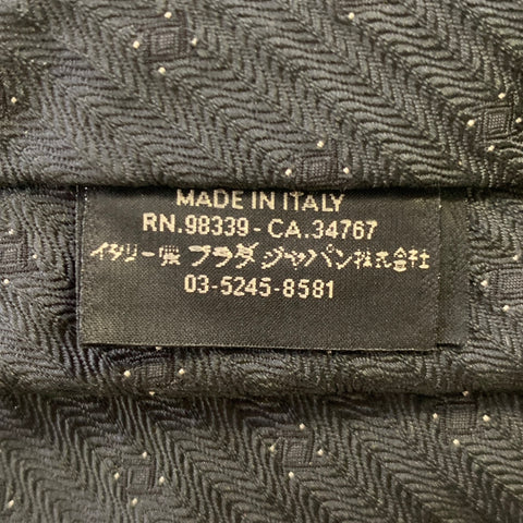 PRADA One Size Black Cream Polka Dot Tie