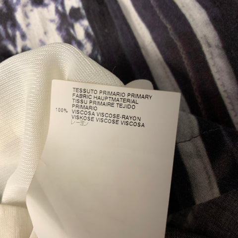 MM6 MAISON MARGIELA SS2013 Size 8 White Dark Grey Viscose Mixed Patterns Dress