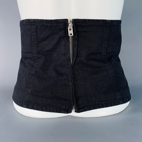 WILFRED Size M Black Cotton Twill Corset Zip Up Belt