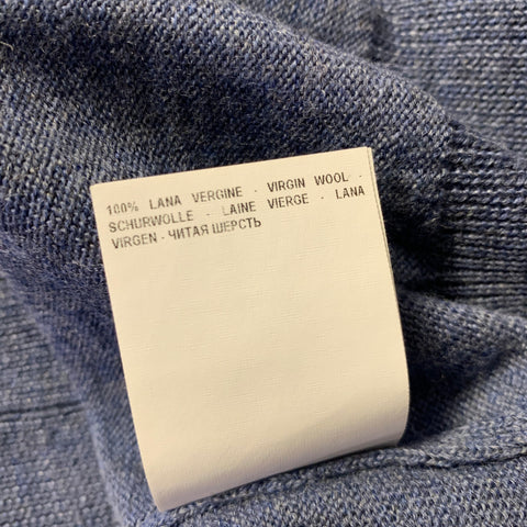 BUTTON DOWN Size M Blue Wool V Neck Pullover