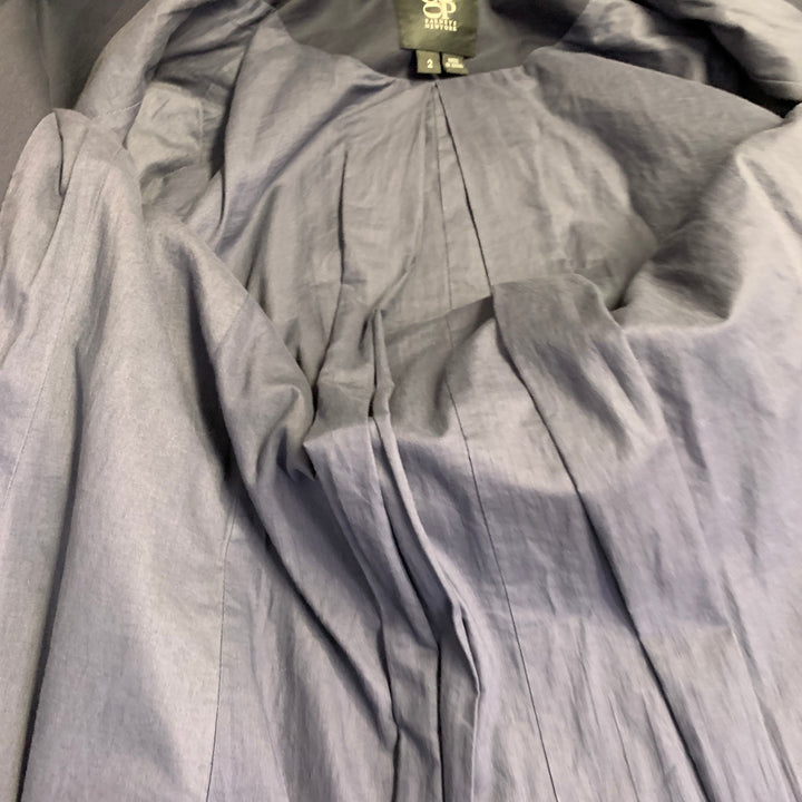 BARNEY'S CO-OP Size 2 Navy Cotton Blend Double Breasted Belted Coat