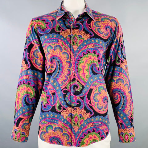 ROBERT GRAHAM Size L Multi Color Paisley Cotton Corduroy Long Sleeve Shirt