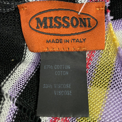 MISSONI One Size Multi Color Cotton Blend Zig Zag Shawl Casual Top