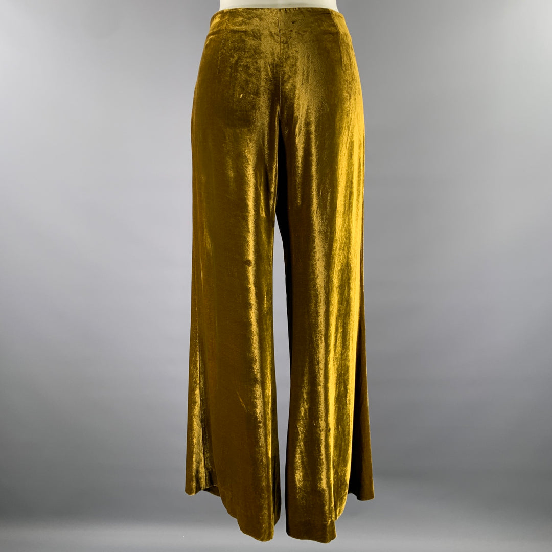 GALVAN LONDON Size 8 Gold Viscose Blend Palazzo Pants