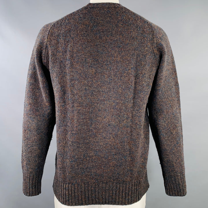 O'CONNELL'S Size 44 Brown Melange Wool Crew Neck Sweater