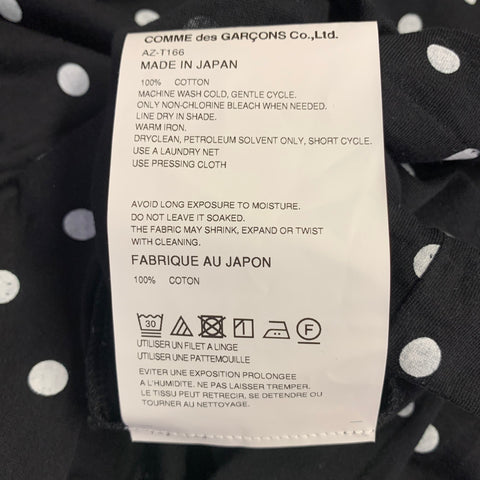 COMME des GARCONS PLAY Size XL Black White Polka Dot Cotton Long Sleeve T-shirt