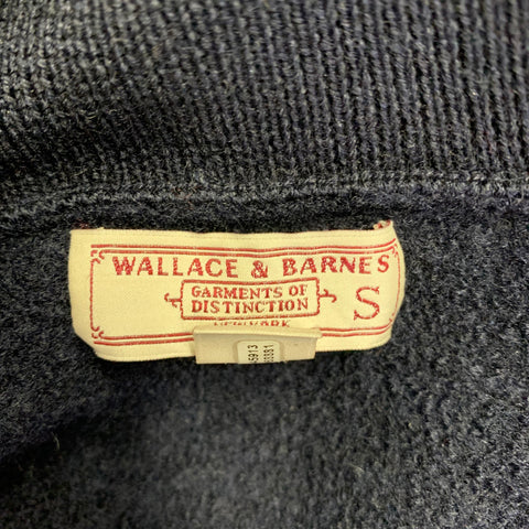 WALLACE & BARNES Size S Navy Merino Wool 2 pockets Cardigan