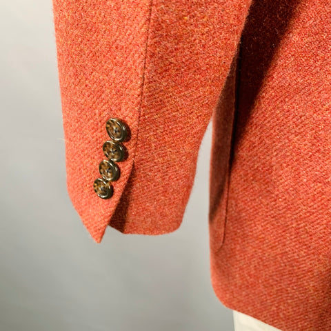 TODD SNYDER Size 46 Brick Red Wool Cashmere Notch Lapel Sport Coat