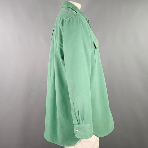 WYTHE VALLEY RANCH Size XXL Green Cotton Western Long Sleeve Shirt