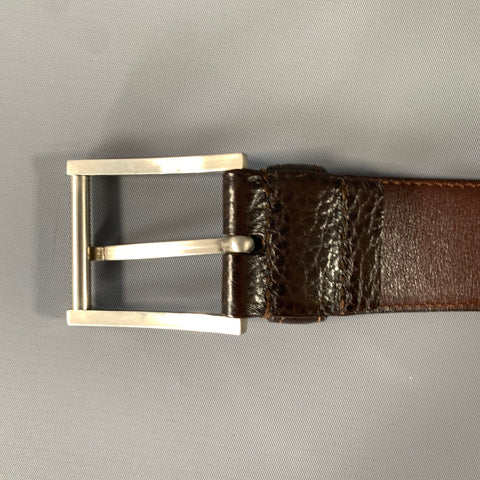 BURBERRYS Size 32 Brown Pebble Grain Leather Belt