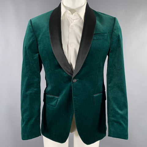 Veste sport TED BAKER taille 40, vert et noir, en mélange de velours et coton