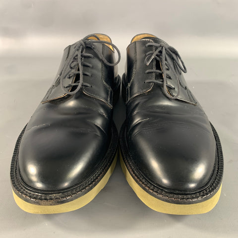 PAUL SMITH Size 9 Black Solid Leather Derby Lace Up Shoes