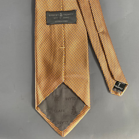 ROBERT TALBOTT Orange Blue Geometric Silk Tie
