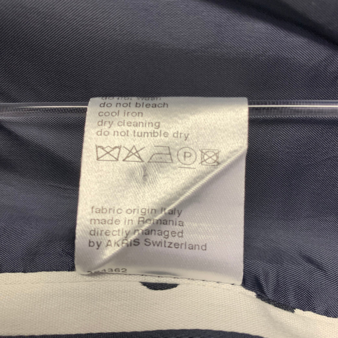 AKRIS Size 8 White Black Cotton Blend Polka Dot Blazer