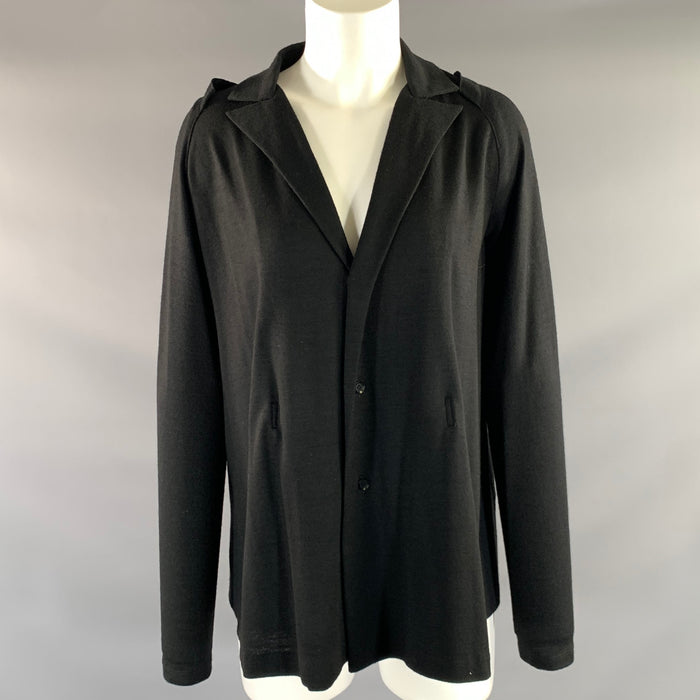 YOHJI YAMAMOTO Size S Black Wool Button Up Jacket  Blazer
