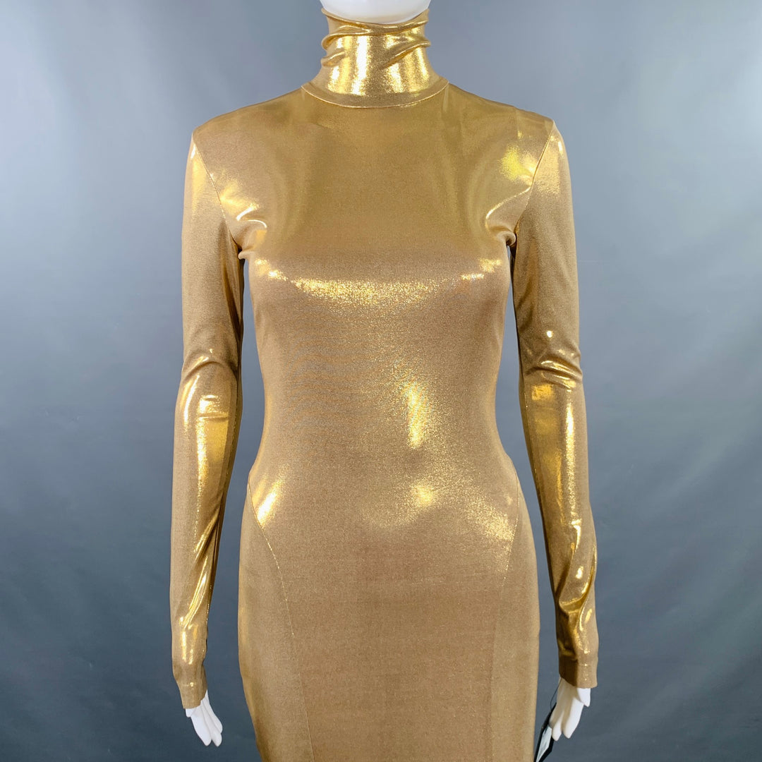 NORMA KAMALI Size XXS Gold Polyester Blend Long Sleeve Fishtail Evenin –  Sui Generis Designer Consignment