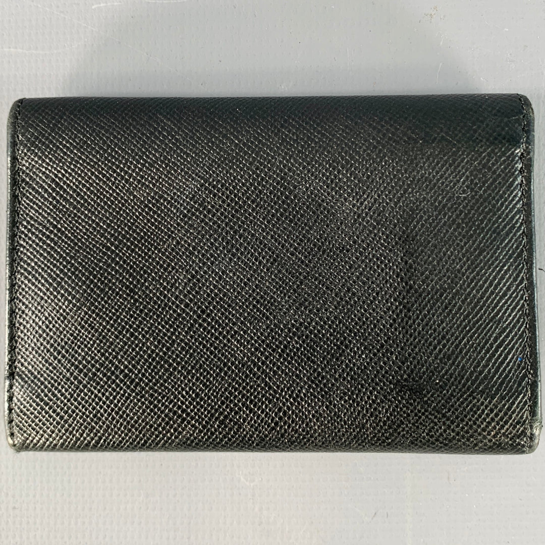 PRADA Black Saffiano Leather Six Ring Key Holder