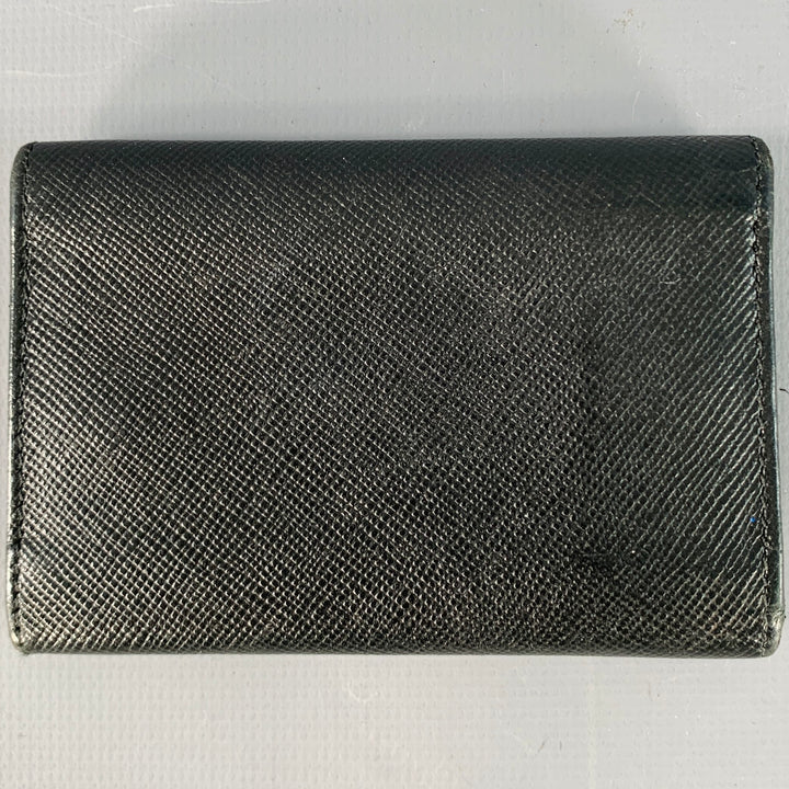 PRADA Black Saffiano Leather Six Ring Key Holder