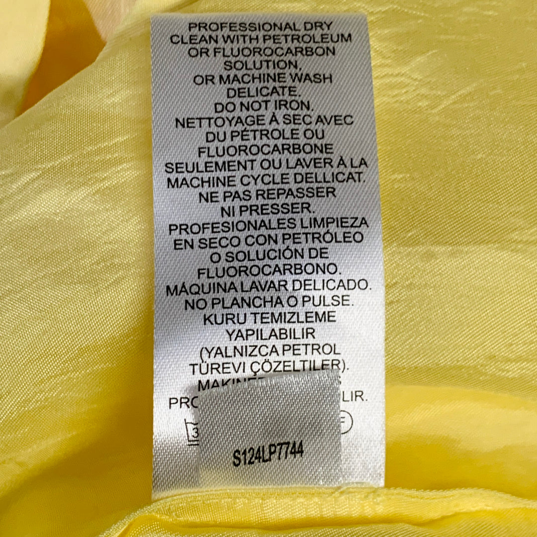 TIBI Size M Yellow Acetate Oversized Button Up Shirt