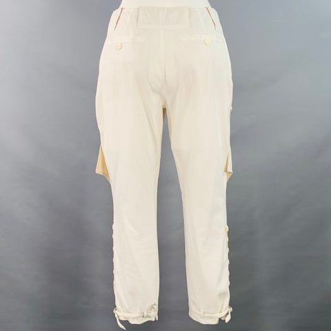 JEAN PAUL GAULTIER Size 4 Cream Cotton Cargo Casual Pants