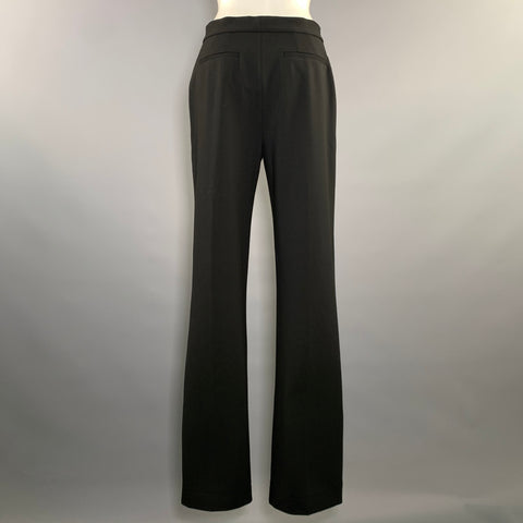 ATM Size 4 Black Polyester Blend Flat Front Dress Pants