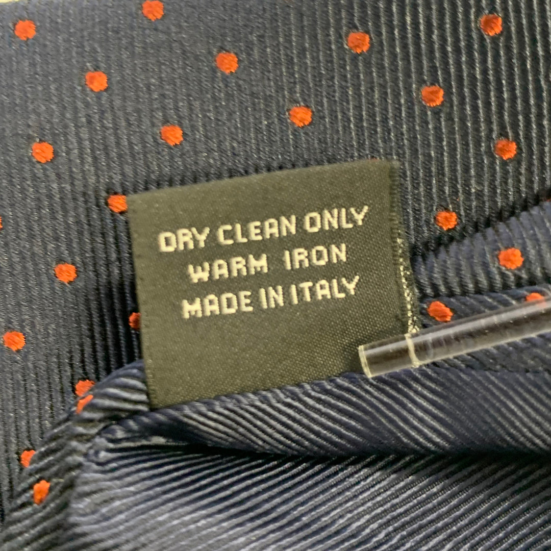 ERMENEGILDO ZEGNA Navy Rust Dots Silk Tie