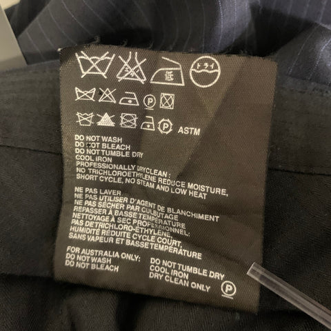 PRADA Size 32 Navy Pinstripe Wool Blend Dress Pants