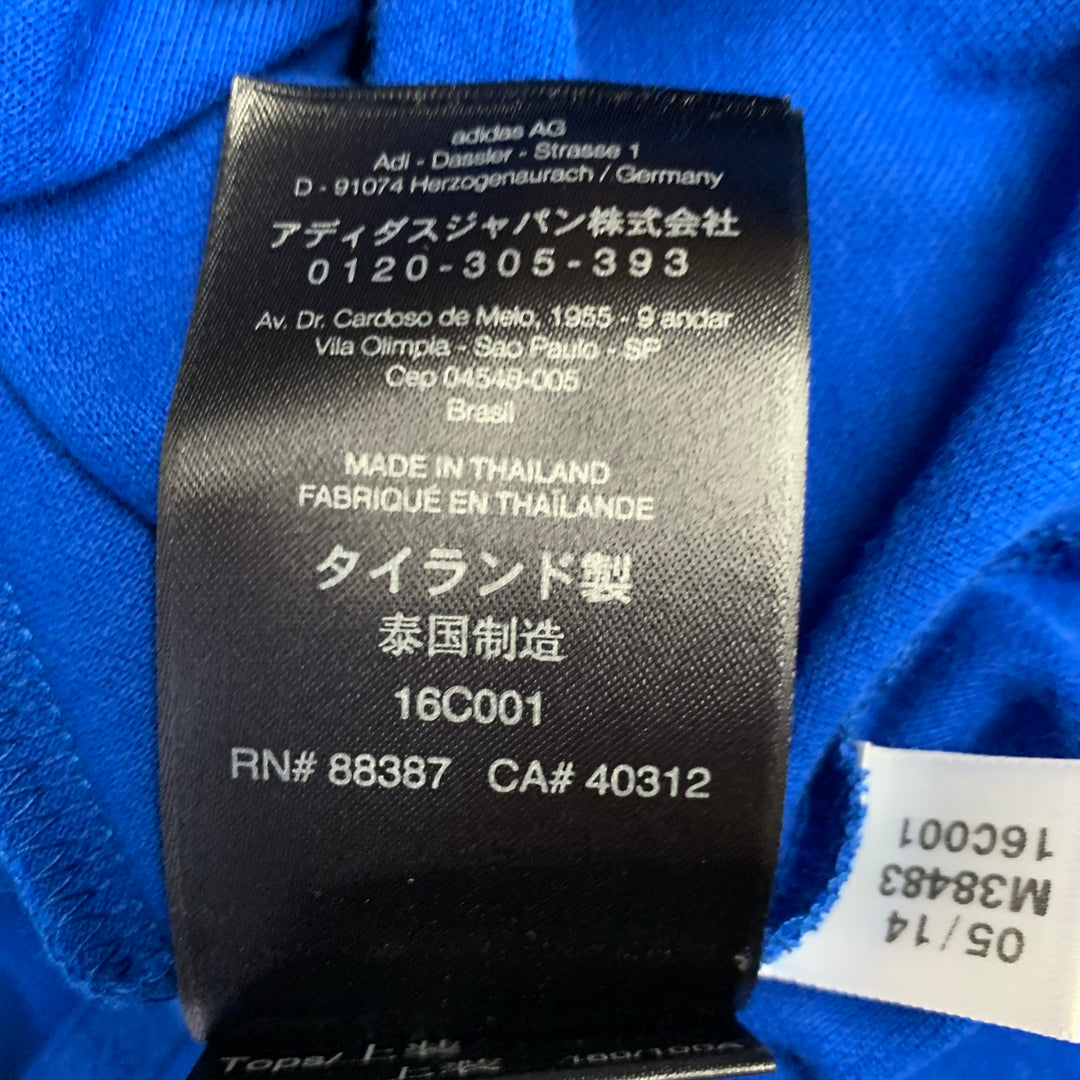 Y-3 Size M Blue Cotton Logo Half Placket Polo