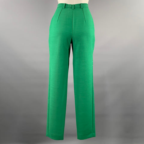 BYBLOS Taille S Costume Pantalon Vert en Mélange de Laine à Revers Crantés