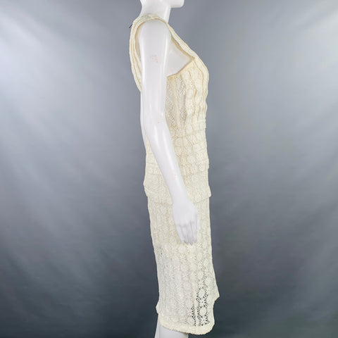 BURBERRY PRORSUM Size 6 White Cream Cotton A-Line Dress